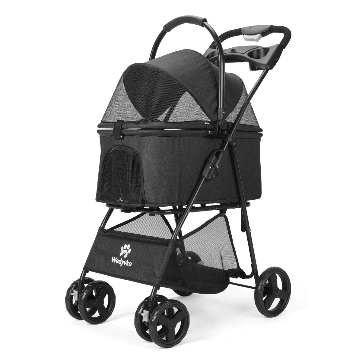 3 in 1 Pet Stroller with Removable Carrier, Folding Stroller for Small/Medium Dogs and Cats, Waterproof, All-Terrain, with Sun Shade