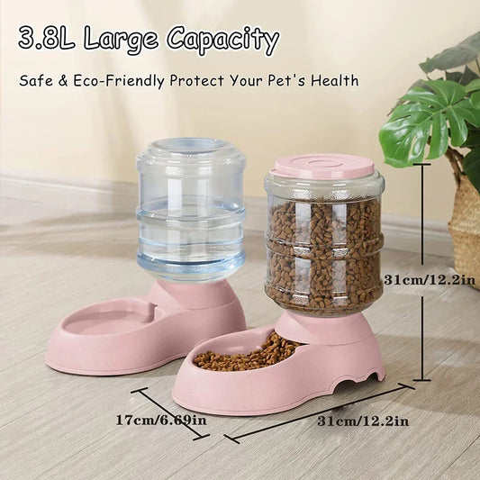 Large Capacity Pet Feeder Bowls - Automatic Water Dispenser Dog Food Bowl Cat Bowls Pets Feeding Drink Water Bowl