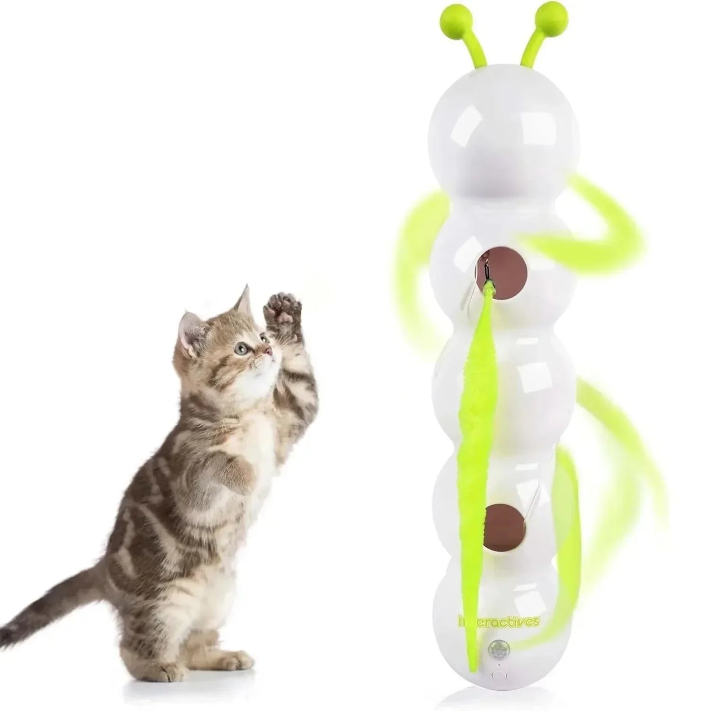 Sensing Caterpillar Cat Toys Pet Supplies Self Wagging Tail Interactive Cat Toy Cat Supplies Rechargeable Kitten Toy Dog Toy