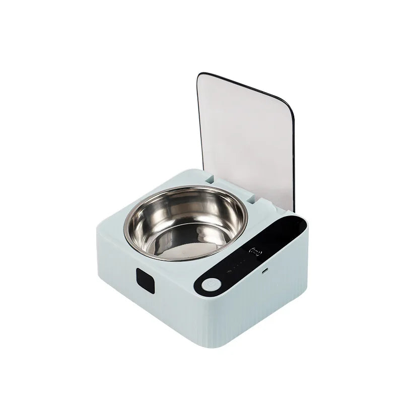Pet Smart Infrared Sensor Open Lid Dog/Cat Bowl Stainless Steel with Lid Dustproof Insect-proof and Moisture-proof Pet Bowl