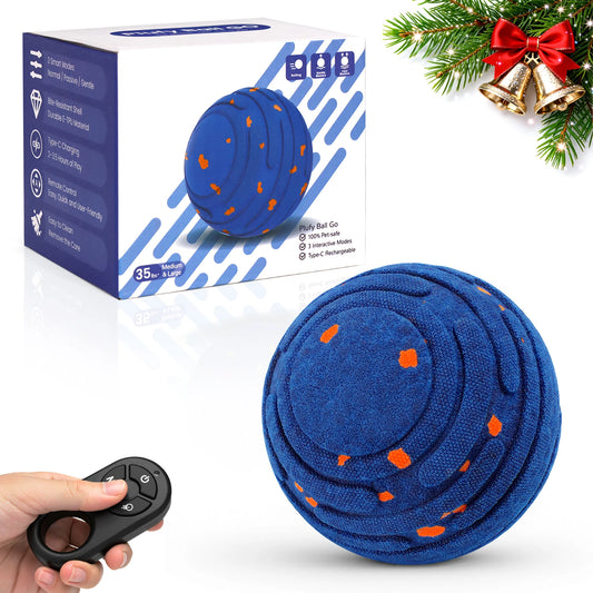 Smart Interactive Dog Toy, Indestructible E-TPU Toy Ball for Aggressive Chewers, Automatic Moving, Rechargeable Ball for Small/Medium dogs.