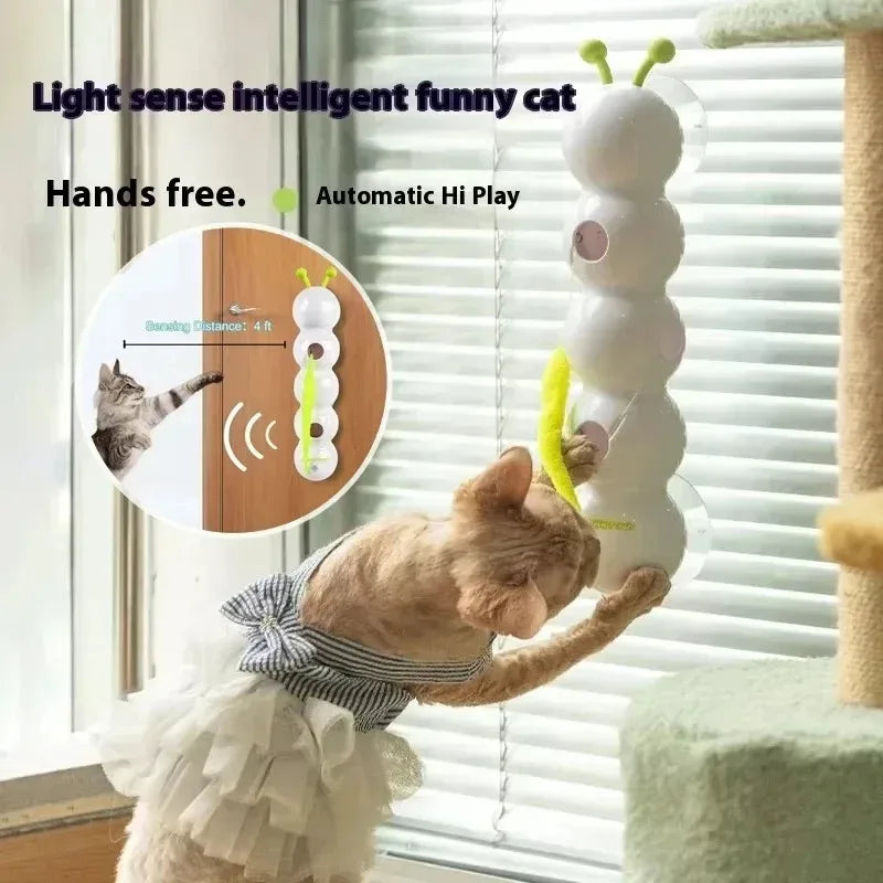 Sensing Caterpillar Cat Toys Pet Supplies Self Wagging Tail Interactive Cat Toy Cat Supplies Rechargeable Kitten Toy Dog Toy