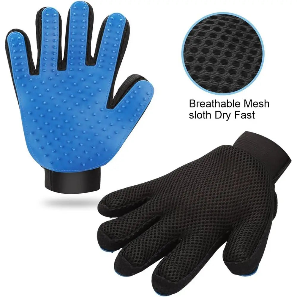 2PCS Pet Grooming Glove, Dog Brush Glove, Gentle Deshedding Brush Glove, Grooming Efficient Pets Hair Remover Mittens