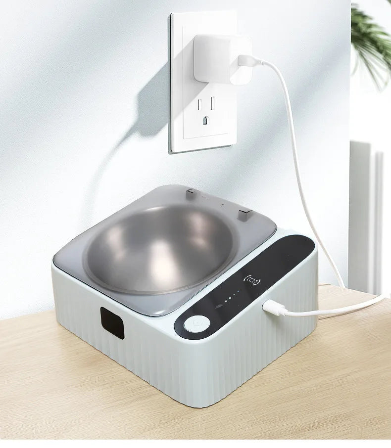 Pet Smart Infrared Sensor Open Lid Dog/Cat Bowl Stainless Steel with Lid Dustproof Insect-proof and Moisture-proof Pet Bowl