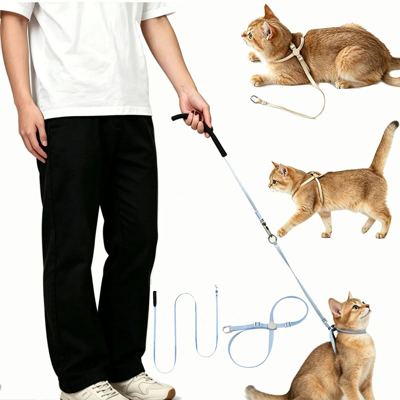 Cat Puppy Outdoor Walking Supplies Fashion Pet Harness and Leash Set for Small Dogs Cats Lightweight Durable Kitten Harnesses