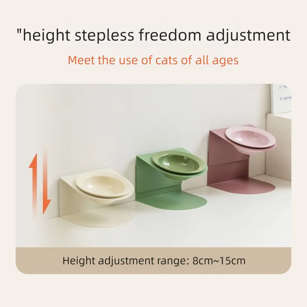 Anti Vomiting Ceramic Dog / Cat Bowl Anti Slip Inclined Dog / Cat Feeding Station Detachable Neck Protection Raised Dog Food Bowl
