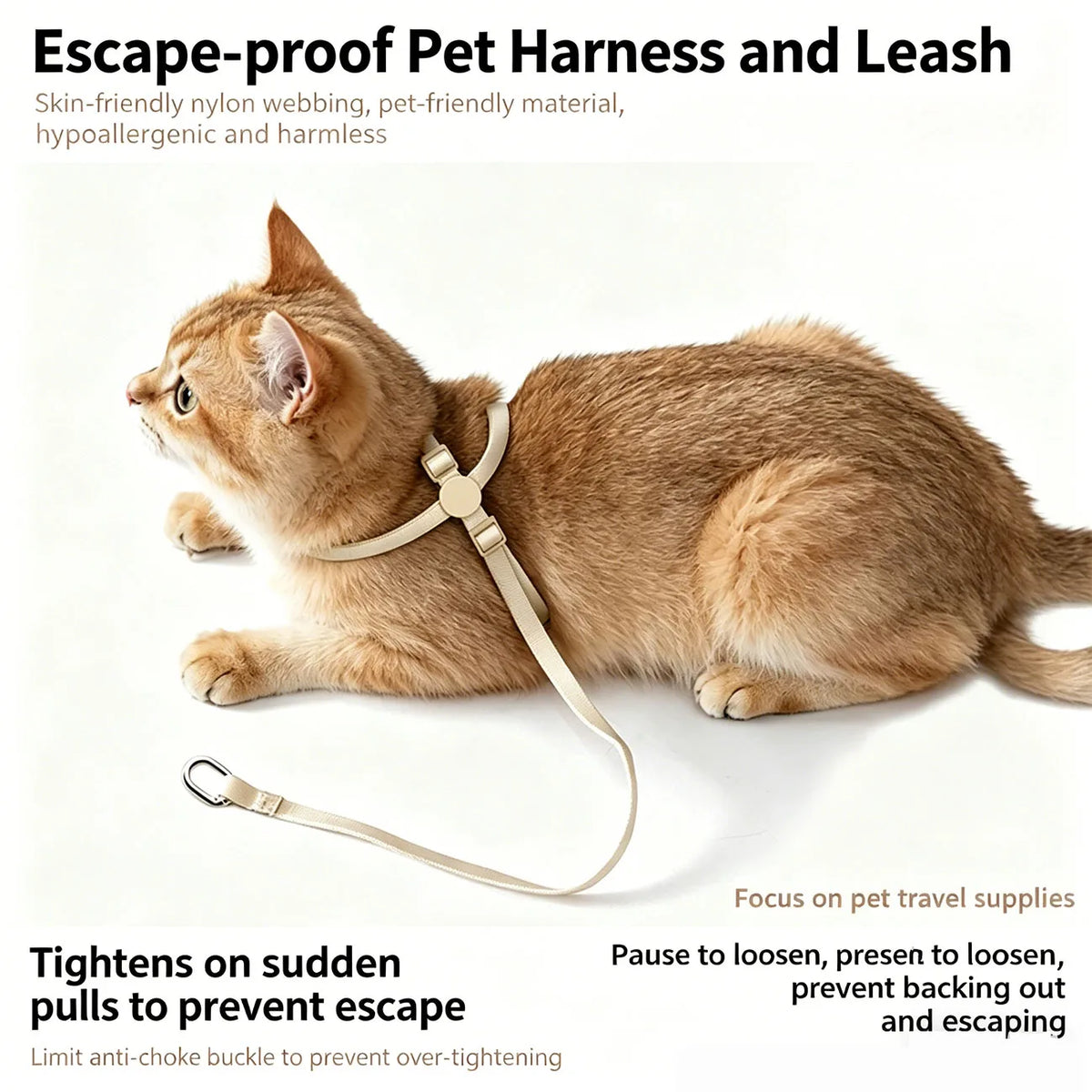 Cat Puppy Outdoor Walking Supplies Fashion Pet Harness and Leash Set for Small Dogs Cats Lightweight Durable Kitten Harnesses