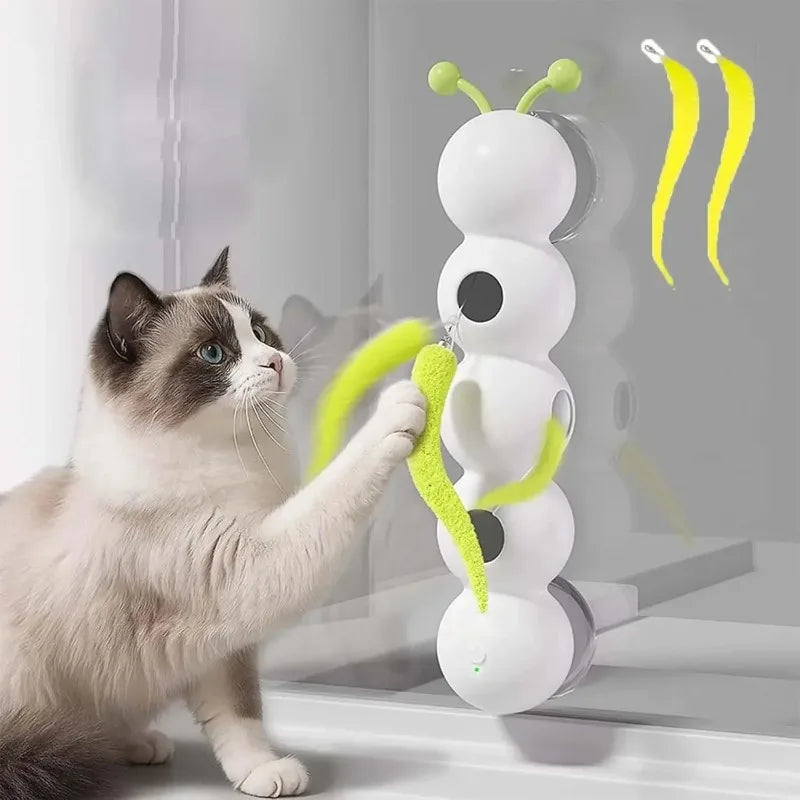 Sensing Caterpillar Cat Toys Pet Supplies Self Wagging Tail Interactive Cat Toy Cat Supplies Rechargeable Kitten Toy Dog Toy