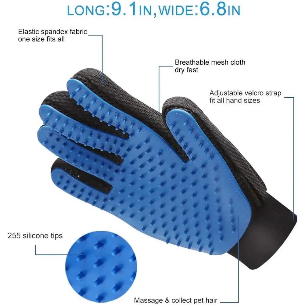 2PCS Pet Grooming Glove, Dog Brush Glove, Gentle Deshedding Brush Glove, Grooming Efficient Pets Hair Remover Mittens