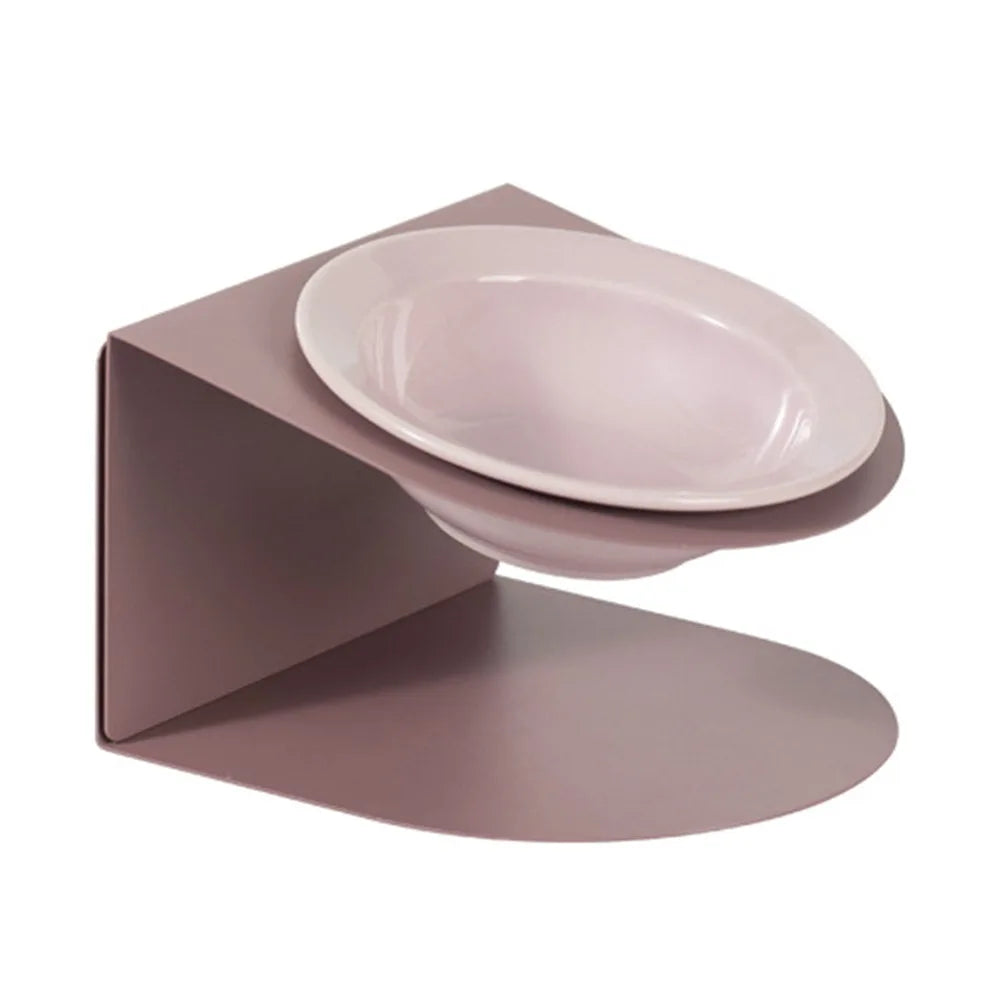 Anti Vomiting Ceramic Dog / Cat Bowl Anti Slip Inclined Dog / Cat Feeding Station Detachable Neck Protection Raised Dog Food Bowl