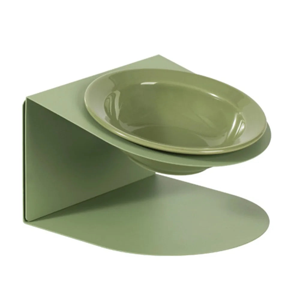 Anti Vomiting Ceramic Dog / Cat Bowl Anti Slip Inclined Dog / Cat Feeding Station Detachable Neck Protection Raised Dog Food Bowl