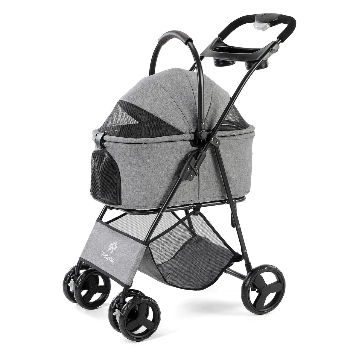 3 in 1 Pet Stroller with Removable Carrier, Folding Stroller for Small/Medium Dogs and Cats, Waterproof, All-Terrain, with Sun Shade