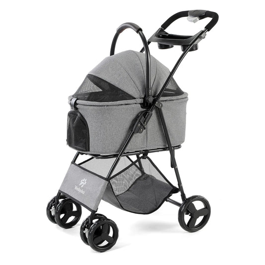 3 in 1 Pet Stroller with Removable Carrier, Folding Stroller for Small/Medium Dogs and Cats, Waterproof, All-Terrain, with Sun Shade