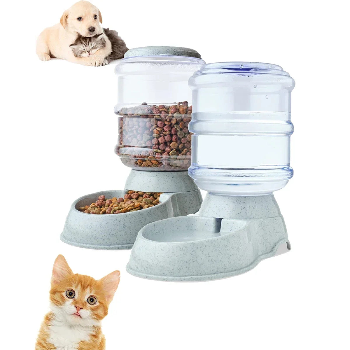 Large Capacity Pet Feeder Bowls - Automatic Water Dispenser Dog Food Bowl Cat Bowls Pets Feeding Drink Water Bowl